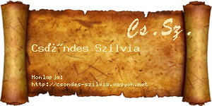 Csöndes Szilvia névjegykártya